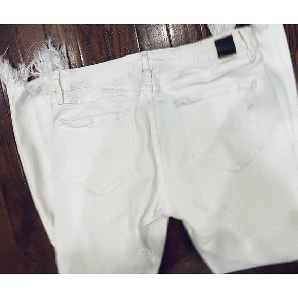Hidden Ripped Raw Step Hem Ankle Skinny Jeans White Nordstrom Size 31 Summer - Picture 8 of 8
